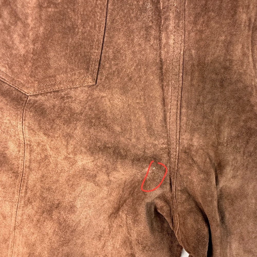 Margaret Godfrey Brown Suede Leather Pants Size 14 High Rise Vintage Style - Picture 8 of 13